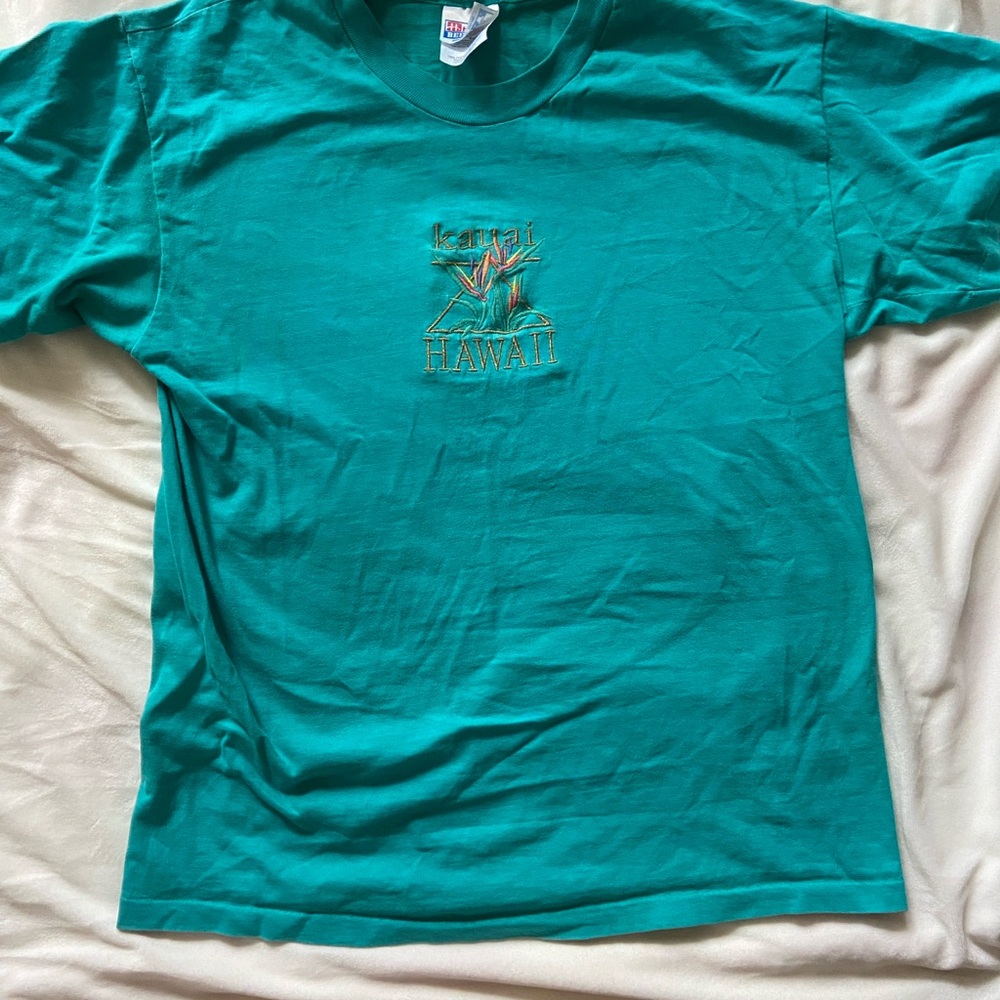 Hanes Teal Hawaii Short Sleeve Tee